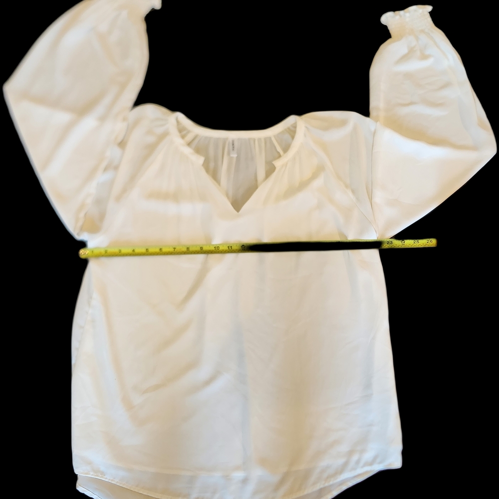 Anthropologie DOKOTOO Romantic White Peasant Blouse XL Cottagecore Boho Top - Picture 6 of 7